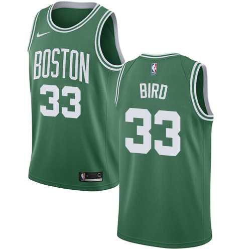Camiseta Larry Bird 33 Boston Celtics Ciudad 2018 Verde Nino