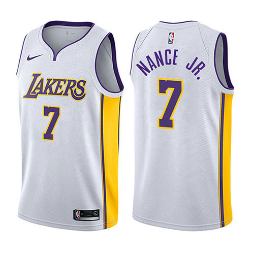Camiseta Larry Nance JR. 7 Los Angeles Lakers Association 2017-18 Blanco Hombre