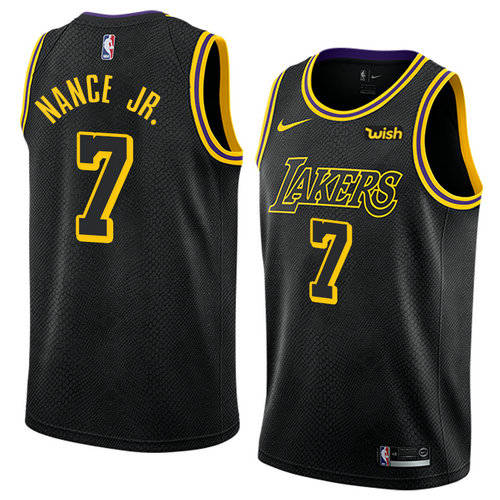 Camiseta Larry Nance JR. 7 Los Angeles Lakers Ciudad 2018 Negro Hombre