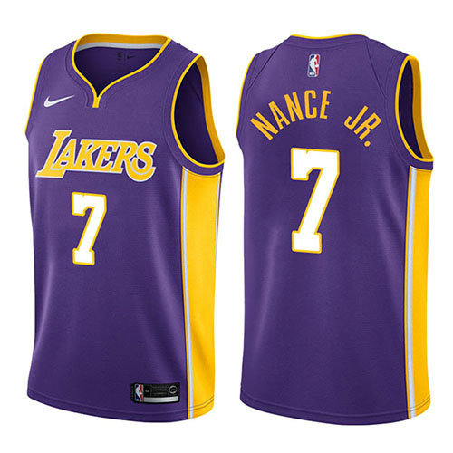 Camiseta Larry Nance JR. 7 Los Angeles Lakers Statement 2017-18 Púrpura Hombre