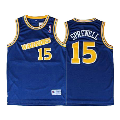 Camiseta Latrell Sprewell 15 Golden State Warriors Retro Azul Hombre