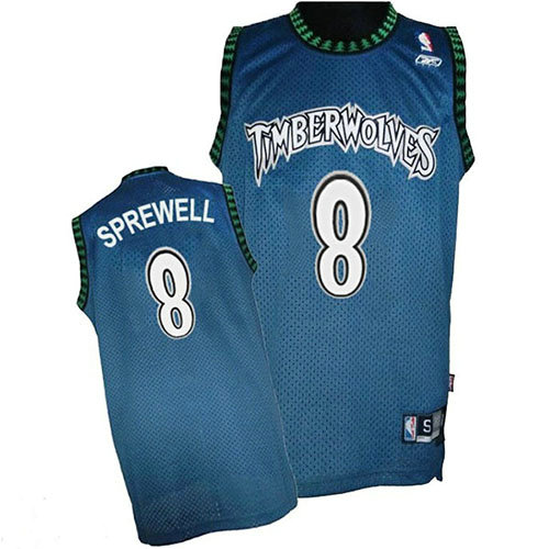 Camiseta Latrell Sprewell 8 Minnesota Timberwolves Retro Azul Hombre