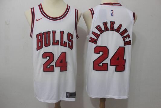 Camiseta Lauri Markkanen 24 Chicago Bulls Baloncesto blanco Hombre