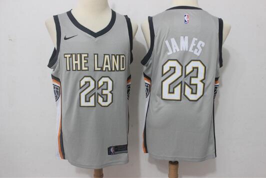 Camiseta LeBron James 23 Cleveland Cavaliers Baloncesto gris Hombre