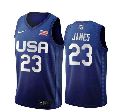 Camiseta LeBron James 23 USA 2020 USA Olimpicos 2020 azul Hombre