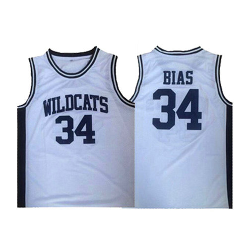 Camiseta Len Bias 34 Wildcats Blanco Hombre