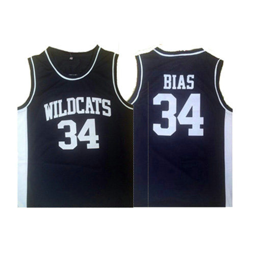 Camiseta Len Bias 34 Wildcats Negro Hombre