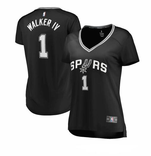 Camiseta Lonnie Walker 1 San Antonio Spurs icon edition Negro Mujer
