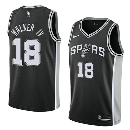 Camiseta Lonnie Walker IV 18 San Antonio Spurs Icon 2017-18 Negro Hombre
