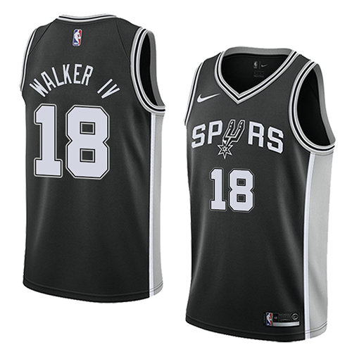 Camiseta Lonnie Walker IV 18 San Antonio Spurs Icon 2018 Negro Hombre