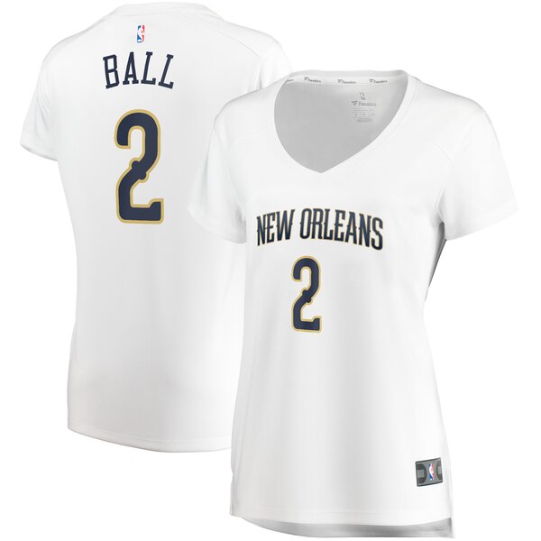 Camiseta Lonzo Ball 2 New Orleans Pelicans association edition Blanco Mujer