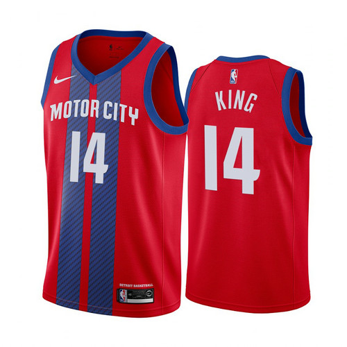 Camiseta Louis King 14 Detroit Pistons 2019-20 City Edition Rojo Hombre