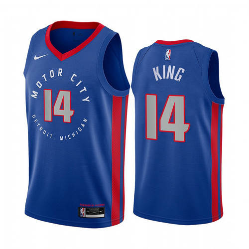 Camiseta Louis King 14 Detroit Pistons 2020-21 City Edition Azul Hombre