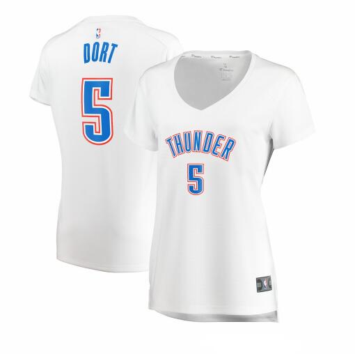 Camiseta Luguentz Dort 5 Oklahoma City Thunder association edition Blanco Mujer