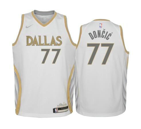 Camiseta Luka Doncic 77 Dallas Mavericks 2020-21 City Edition Swingman blanco Hombre