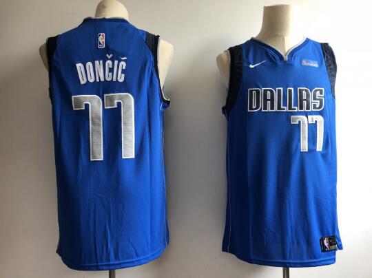 Camiseta Luka Doncic 77 Dallas Mavericks Baloncesto Azul Hombre