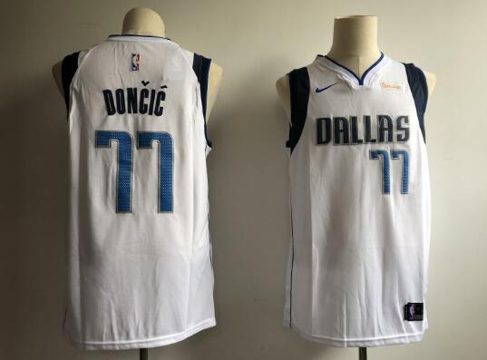 Camiseta Luka Doncic 77 Dallas Mavericks Baloncesto blanco Hombre