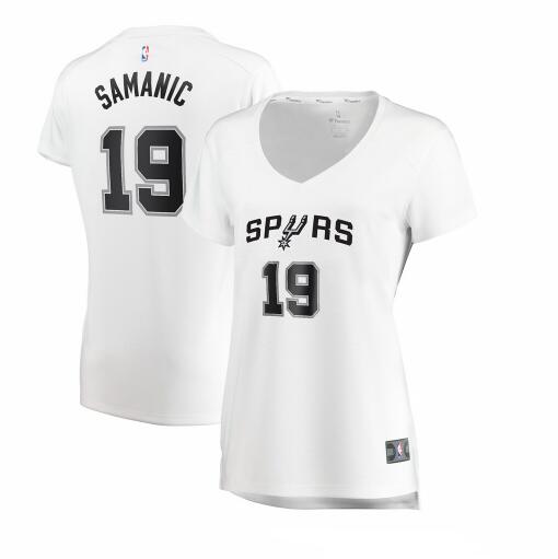 Camiseta Luka Samanic 19 San Antonio Spurs association edition Blanco Mujer