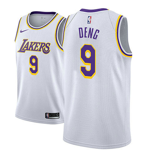 Camiseta Luol Deng 9 Los Angeles Lakers Association 2018-19 Blanco Hombre