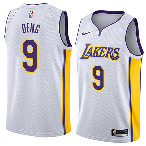 Camiseta Luol Deng 9 Los Angeles Lakers Association 2018 Blanco Hombre
