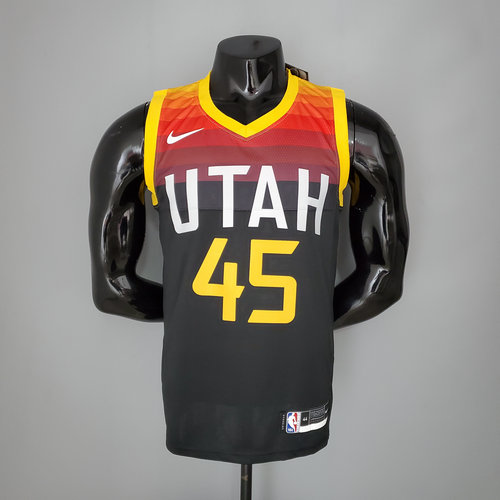 Camiseta MITHCELL 45 Utah Jazz Edición Ciudad 2021 Negro rojo Hombre