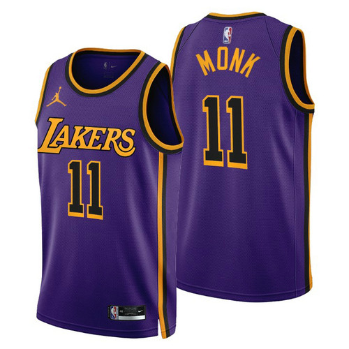 Camiseta Malik Monk 11 Los Angeles Lakers 2022-2023 Statement Edition púrpura Hombre