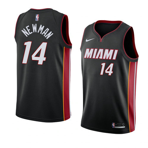 Camiseta Malik Newman 14 Miami Heat Icon 2018 Negro Hombre