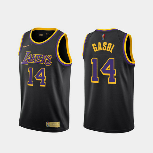 Camiseta Marc Gasol 14 Los Angeles Lakers 2020-21 Earned Edition negro Hombre