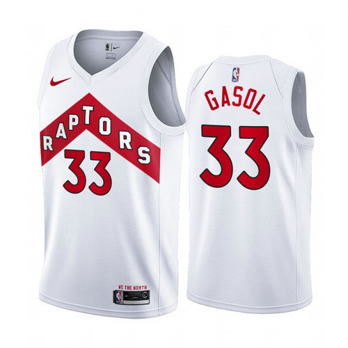 Camiseta Marc Gasol 33 Toronto Raptors 2020-21 Association Blanco Hombre
