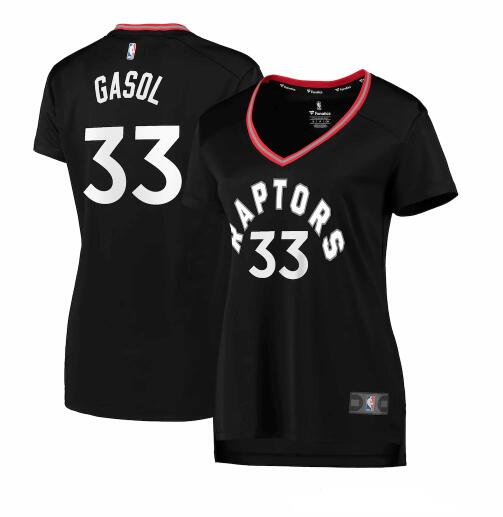 Camiseta Marc Gasol 33 Toronto Raptors statement edition Negro Mujer