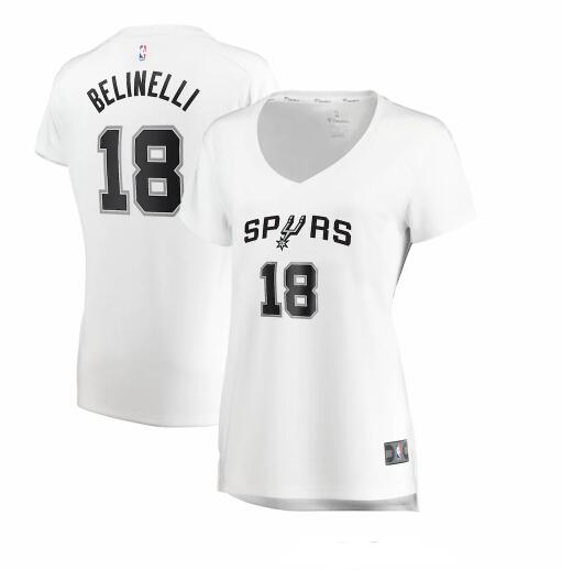 Camiseta Marco Belinelli 18 San Antonio Spurs association edition Blanco Mujer