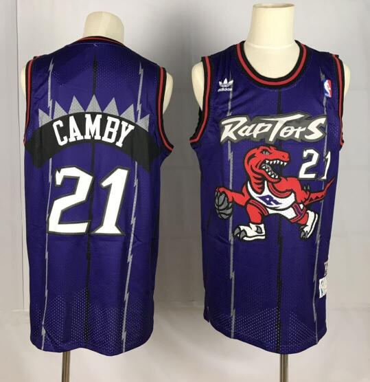 Camiseta Marcus Camby 21 Toronto Raptors Baloncesto Púrpura Hombre