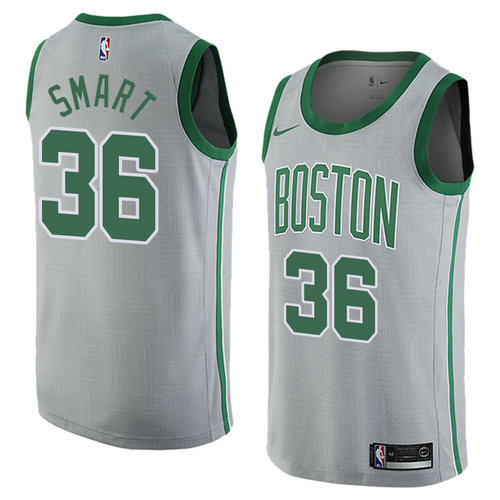 Camiseta Marcus Smart 36 Boston Celtics Ciudad 2018 Gris Hombre