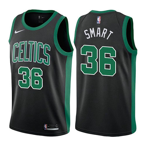Camiseta Marcus Smart 36 Boston Celtics Statehombret 2017-18 Negro Hombre