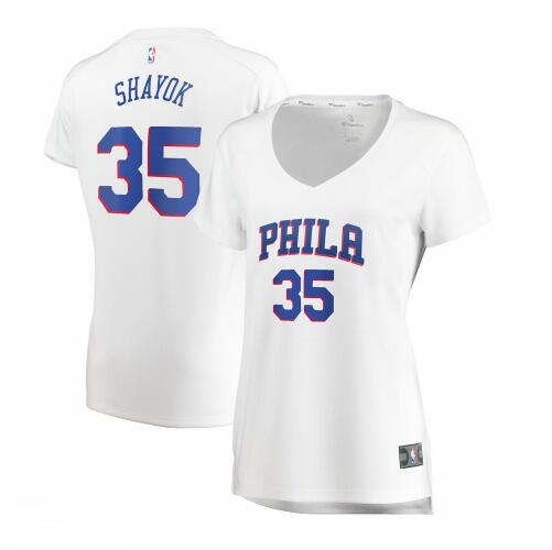 Camiseta Marial Shayok 35 Philadelphia 76ers association edition Blanco Mujer