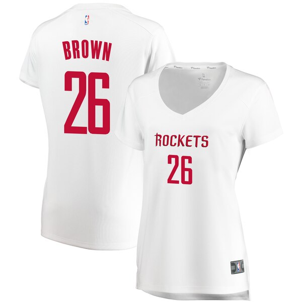 Camiseta Markel Brown 26 Houston Rockets association edition Blanco Mujer