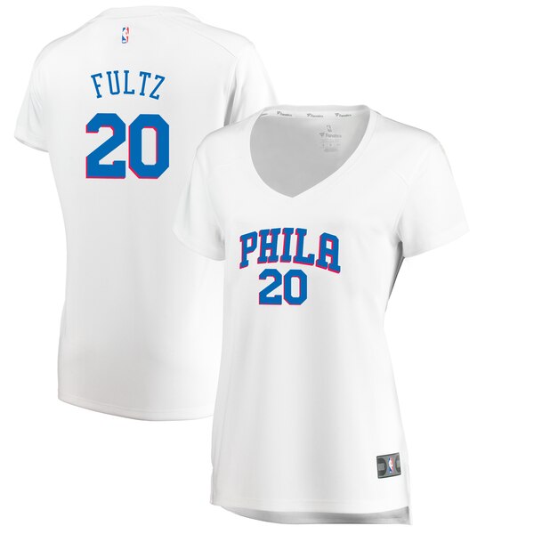 Camiseta Markelle Fultz 20 Philadelphia 76ers association edition Blanco Mujer
