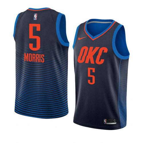 Camiseta Markieff Morris 5 Oklahoma City Thunder Statement 2018 Azul Hombre