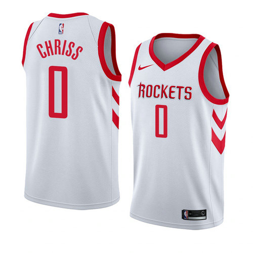Camiseta Marquese Chriss 0 Houston Rockets Association 2018 Blanco Hombre