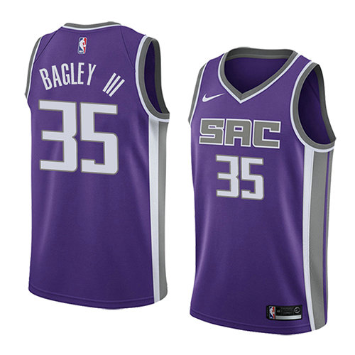 Camiseta Marvin Bagley III 35 Sacramento Kings Icon 2018 Púrpura Hombre