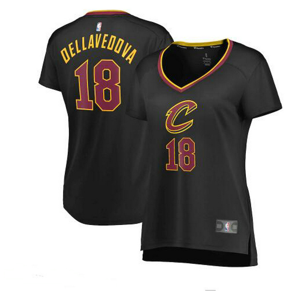 Camiseta Matthew Dellavedova 18 Cleveland Cavaliers statement edition Negro Mujer