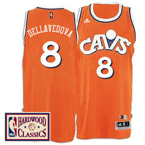 Camiseta Matthew Dellavedova 8 Cleveland Cavaliers Retro Naranja Hombre