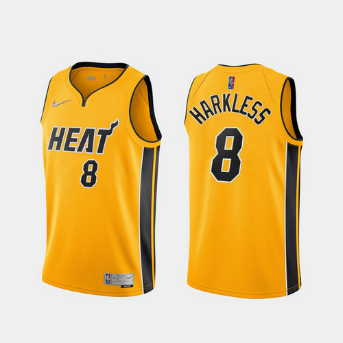 Camiseta Maurice Harkless 8 Miami Heat 2020-21 Earned Edition amarillo Hombre