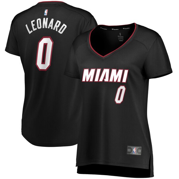 Camiseta Meyers Leonard 0 Miami Heat icon edition Negro Mujer
