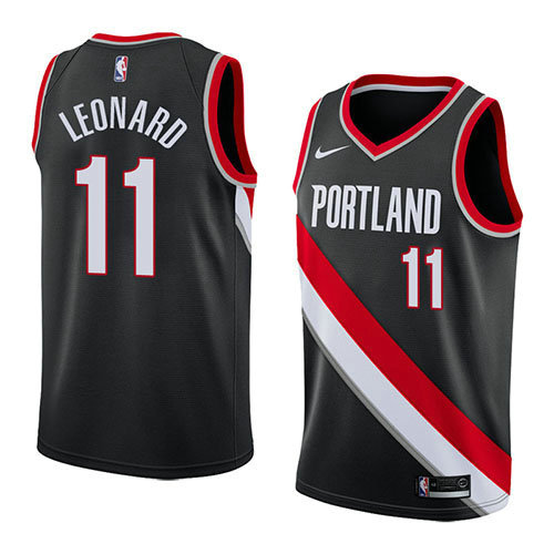 Camiseta Meyers Leonard 11 Portland Trail Blazers Icon 2018 Negro Hombre