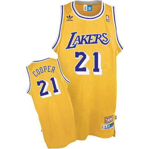 Camiseta Michael Cooper 21 Los Angeles Lakers Retro Amarillo Hombre