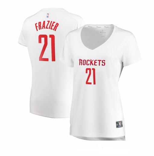 Camiseta Michael Frazier 21 Houston Rockets association edition Blanco Mujer