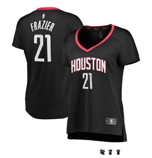 Camiseta Michael Frazier 21 Houston Rockets statement edition Negro Mujer