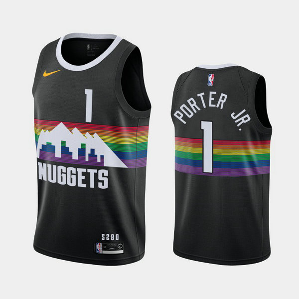 Camiseta Michael Orter Jr. 1 Denver Nuggets 2020-21 Temporada Statement Negro Hombre