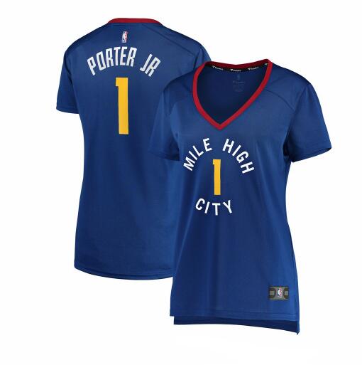 Camiseta Michael Porter Jr. 1 Denver Nuggets statement edition Azul Mujer